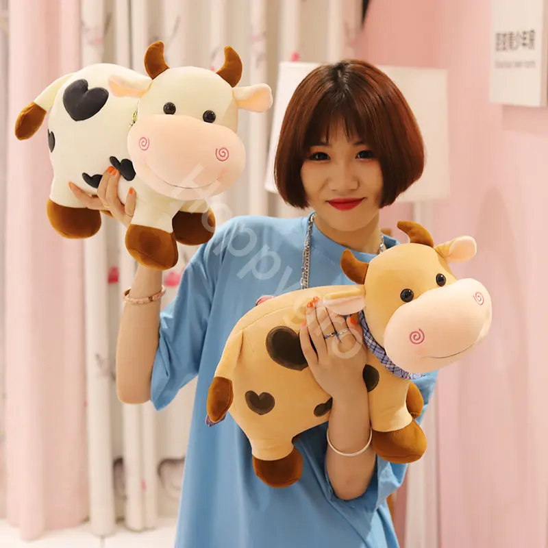 25/30/40CM 2021 NEW Cow Plush Toy Soft Bull Animal Plush Toy Pillow Kawaii Cattle Doll Kids Birthday Gifts Baby Sleeping Pillows