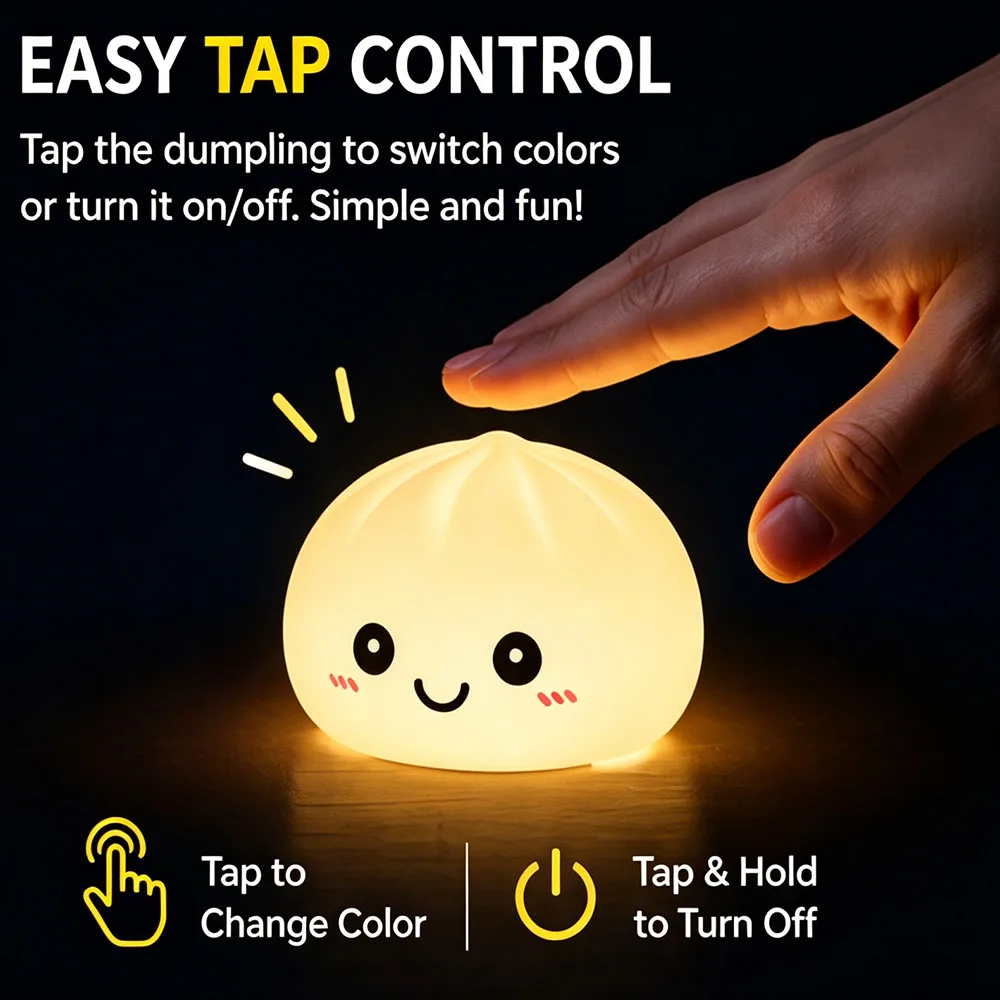 2027 Trendy Glowing Dumpling Steamer Box Luminous Desktop Ornament Surprise Party Favor Goodie Bag Stuffer Novelty Prop Gift view 3