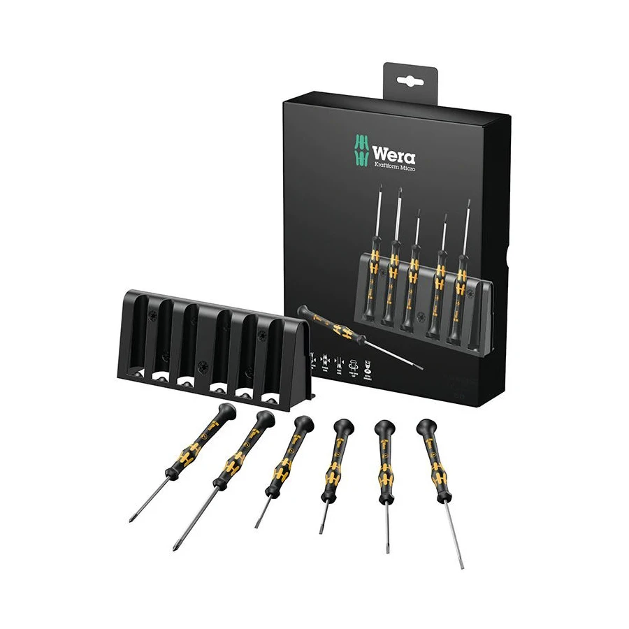 WERA 05030170001 6 PCS Precision ESD-safe Micro Screwdriver Set for Slotted and Phillips Screwdrivers 1578 A/6 Hand Tools