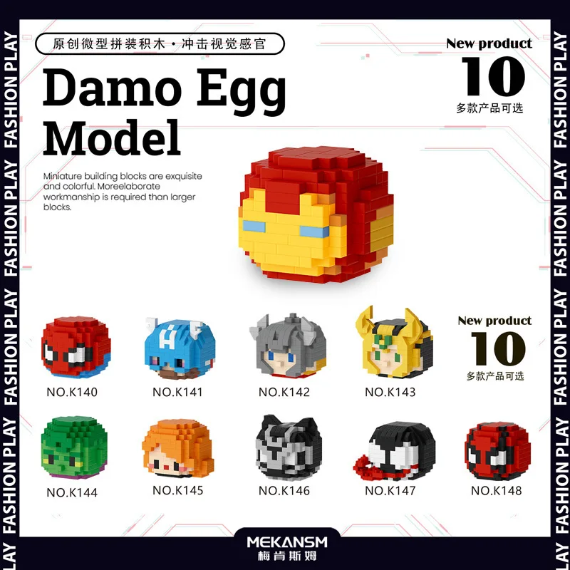 Hot Marvel superhero Figure Cartoon Head Sculpture Building Blocks Cute Q Version BrickHeadz Model Bricks Children Toys Gifts