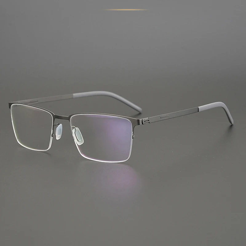 

Безвинтовая оправа для деловых очков с полуоправой, мужская сверхлегкая оптическая оправа для очков по рецепту, женская брендовая дизайнерская роскошная оправа