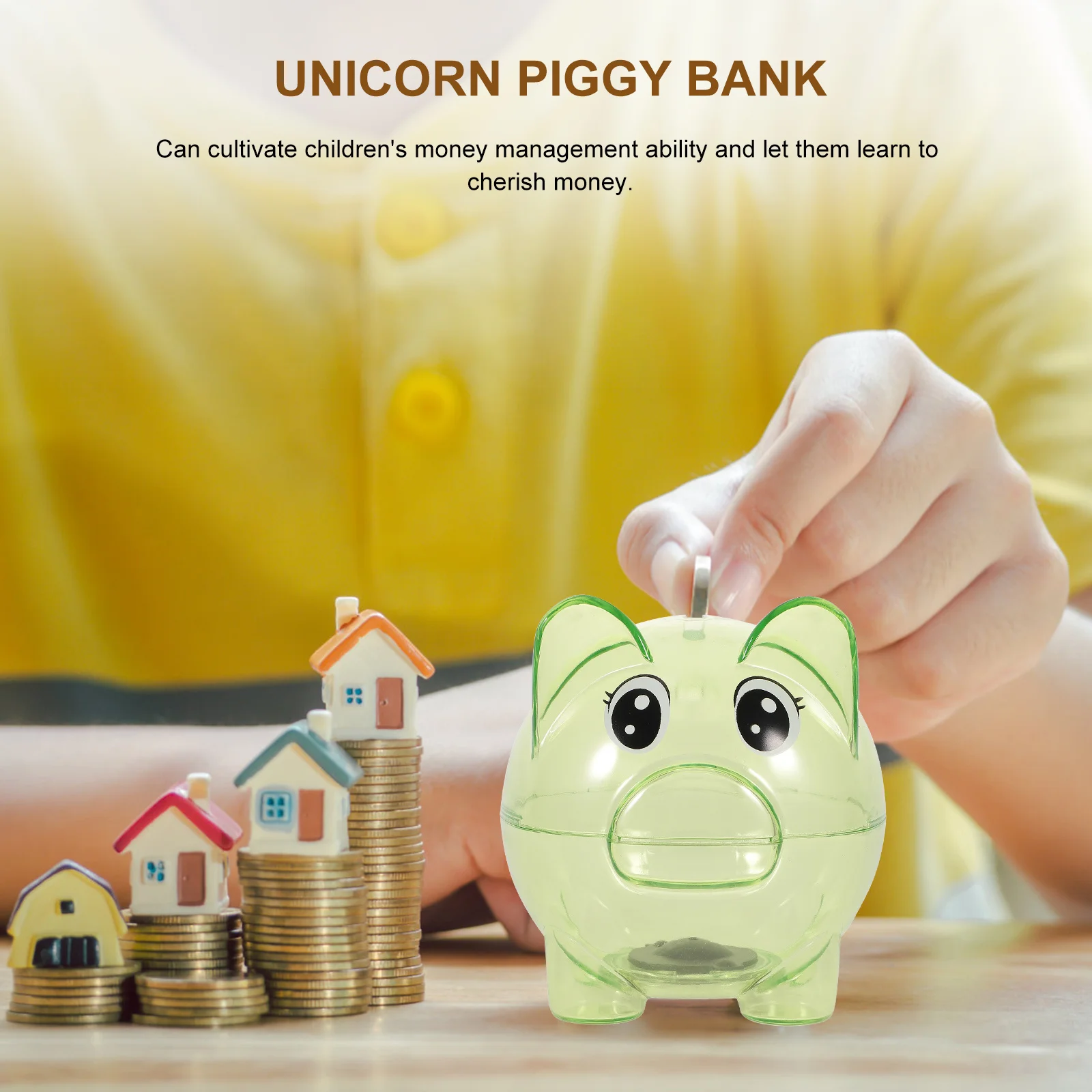 2 pièces banque de pièces transparente enfants tirelire artisanat exquis cadeau Unique développer la capacité de gestion financière