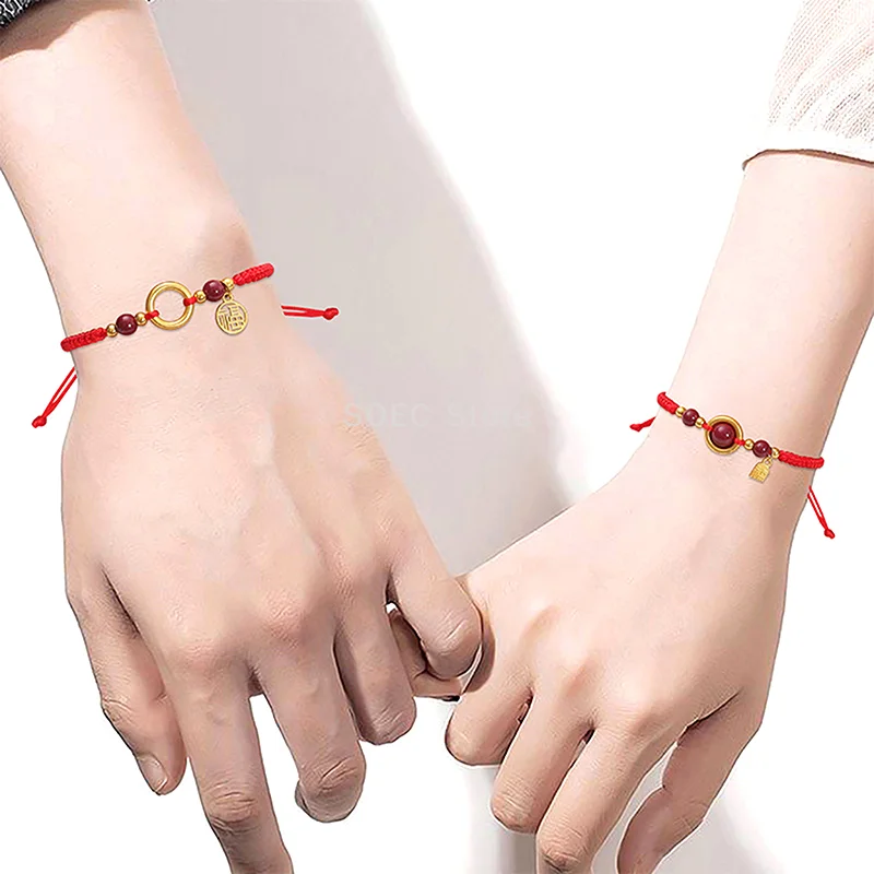 النقي اليدوية السلامة مشبك شياو فو العلامة التجارية زوجين حبل جولة السلامة مشبك حبل أحمر سوار اليدوية