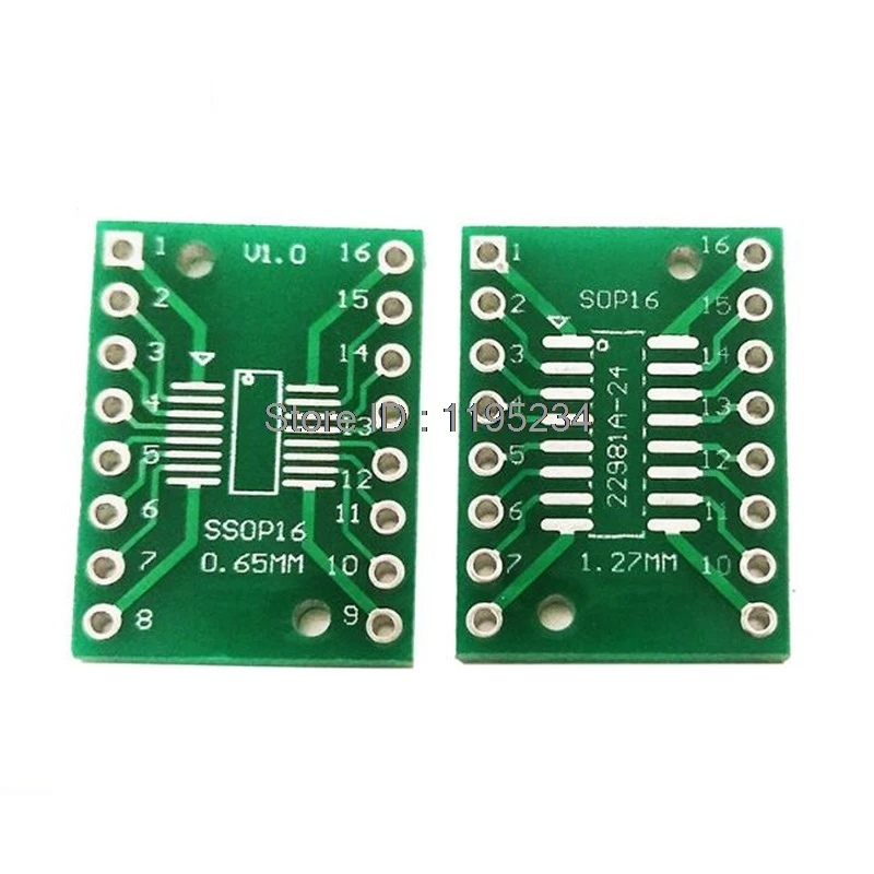 20pcs TSSOP16 SSOP16 SOP-16 SOP16 to DIP16 Transfer Board DIP Pin Board Pitch Adapter