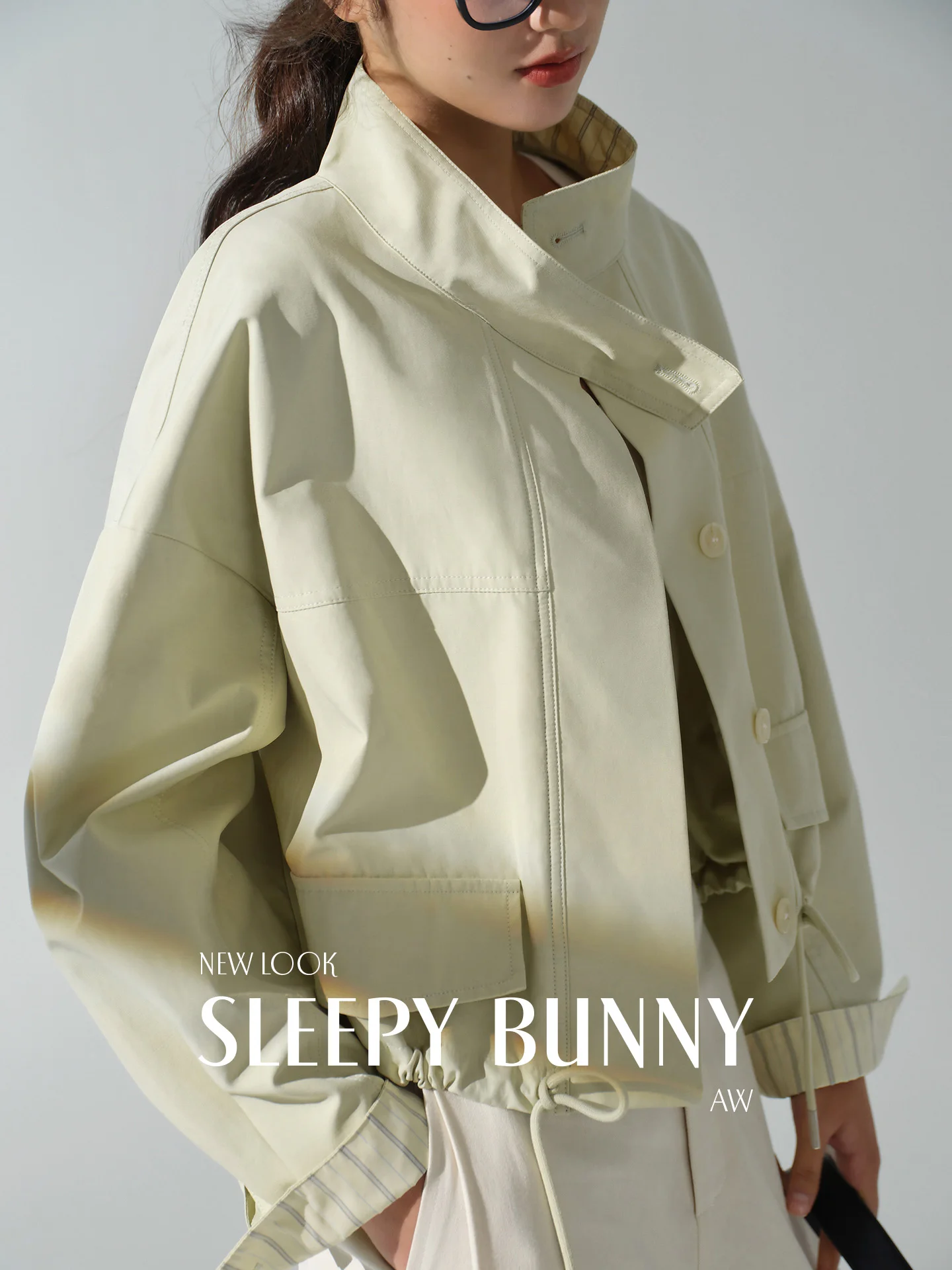 

Женская повседневная куртка свободного кроя с воротником-стойкой и шнурком, удобная дышащая верхняя одежда из смесового хлопка для города