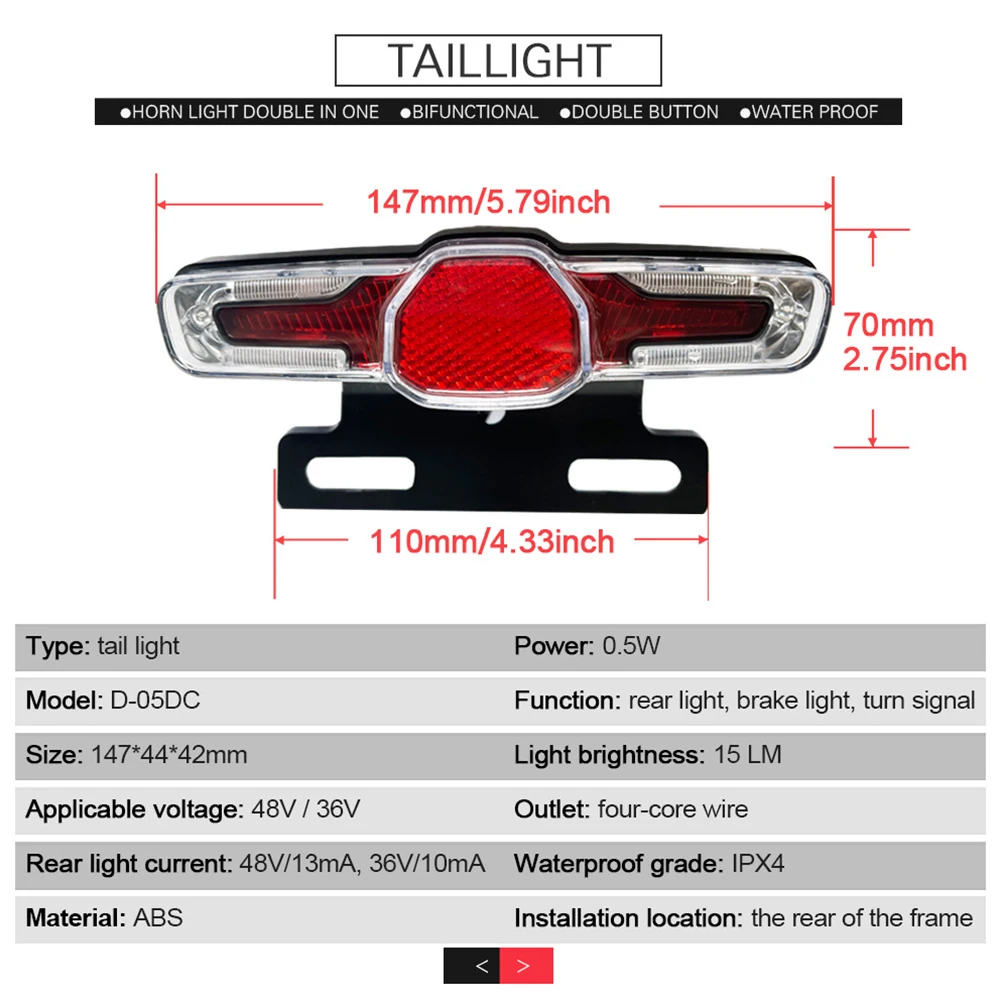 Headlight Kits Ebike Headlight Kits For E-bike Retrofit PC+ABS ABS IPX4 108G 3 Pins 4 Pins Practical Brand New