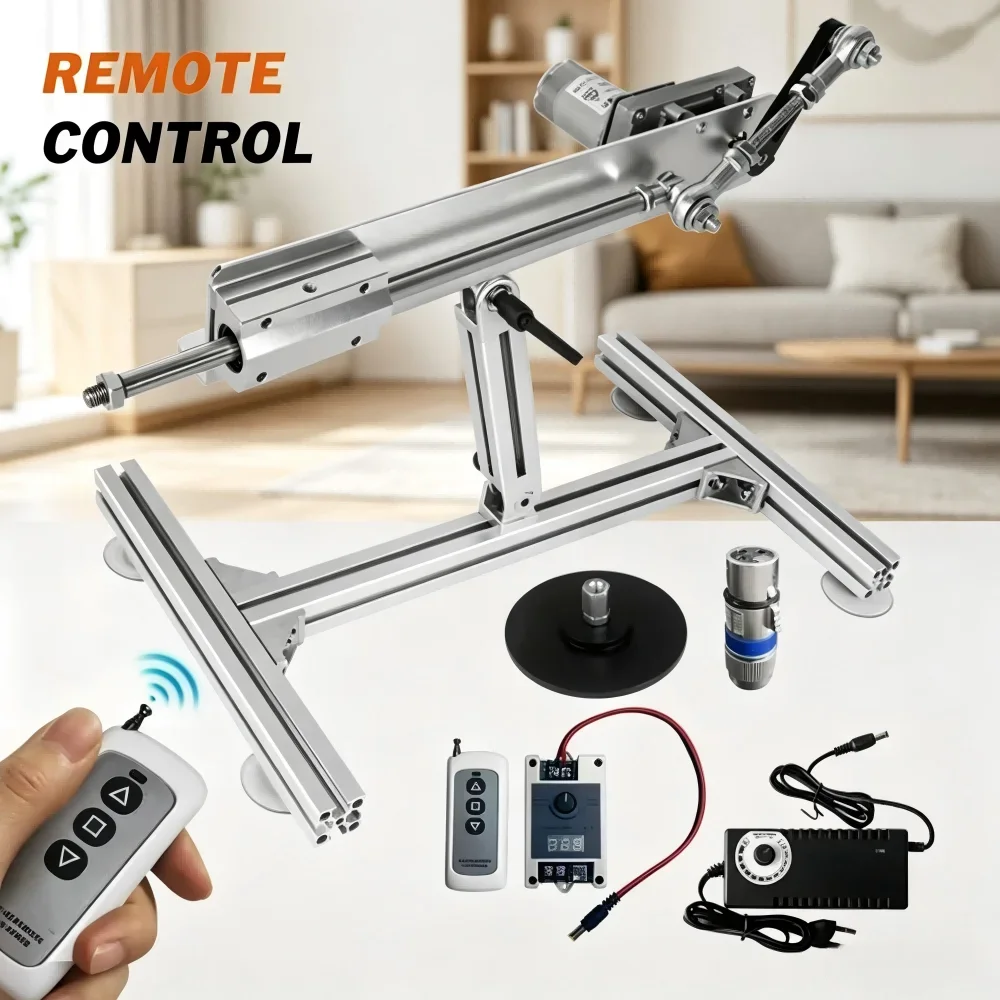 6-20cm Stroke 230rpm Remote Control Adjustable Telescopic Linear Actuator with Stand Suction Cup 3XLR Connector Power Controller