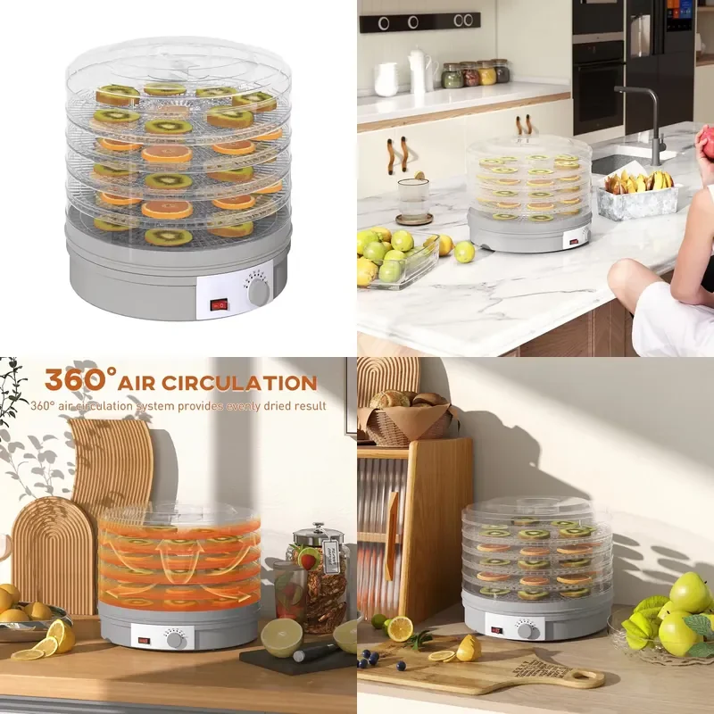 5 Layer Electric Food Dehydrator Household Multi Functional Fruit Vegetable Dryer Machine Food Grade PP Material CE Certified