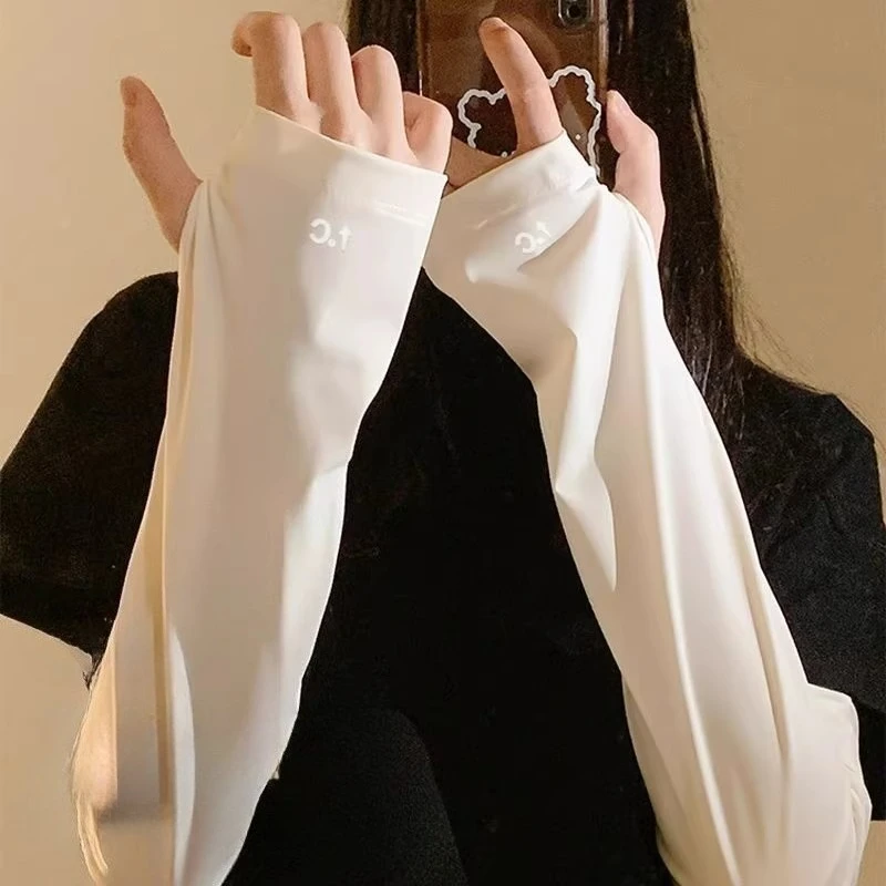 New Sunscreen Ice Sleeves for Women, Summer UV Protection, Ice Silk, Loose & Thin, High Appearance Value Sunscreen Arm Sleeves image 2