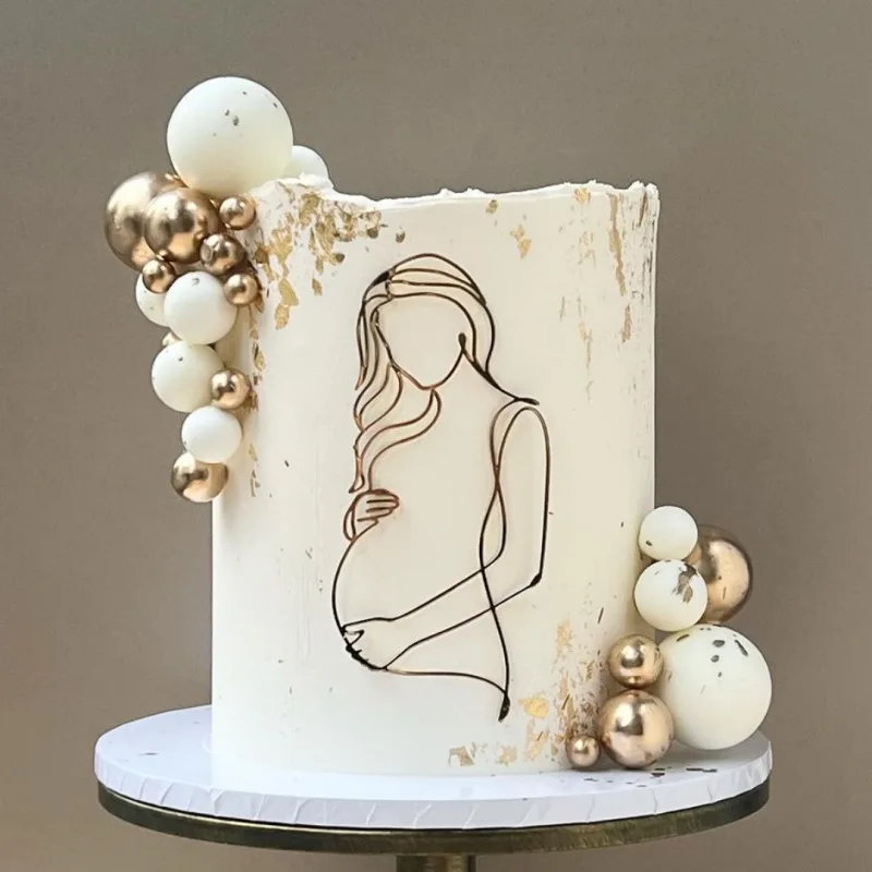 Golden Women Expectant Mom Pregnant Cake Decorations Expectant Mom Happy Birthday Decoration for Mothers Birthday Cake Supplies