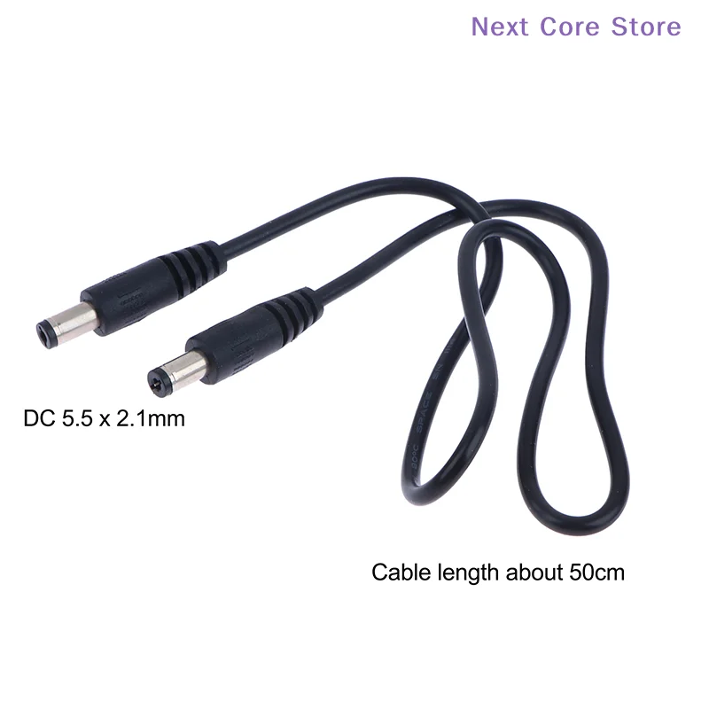 [NC]DC Power Plug 5.5 x 2.1mm Male To 5.5 x 2.1mm Male CCTV Adapter Connector Cable 12V 10A Power Extension Cords 0.5m[NC]