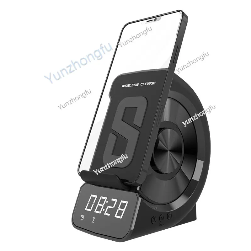 New Private Model Three-in-One Bedside Wireless Charger Electrical Appliance Wireless Charger Bluetooth Speaker Clock