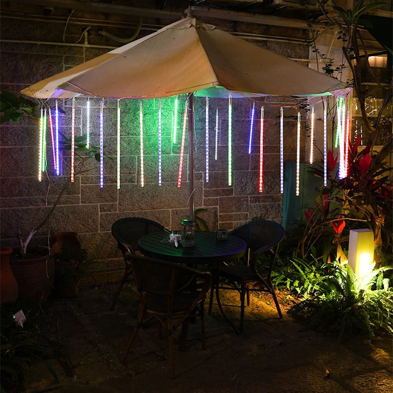 Outdoor LED Meteor Shower Lights, Rain String Lights, impermeável, Street Garland, casamento, Natal, Decorações do feriado, 30 cm, 50cm