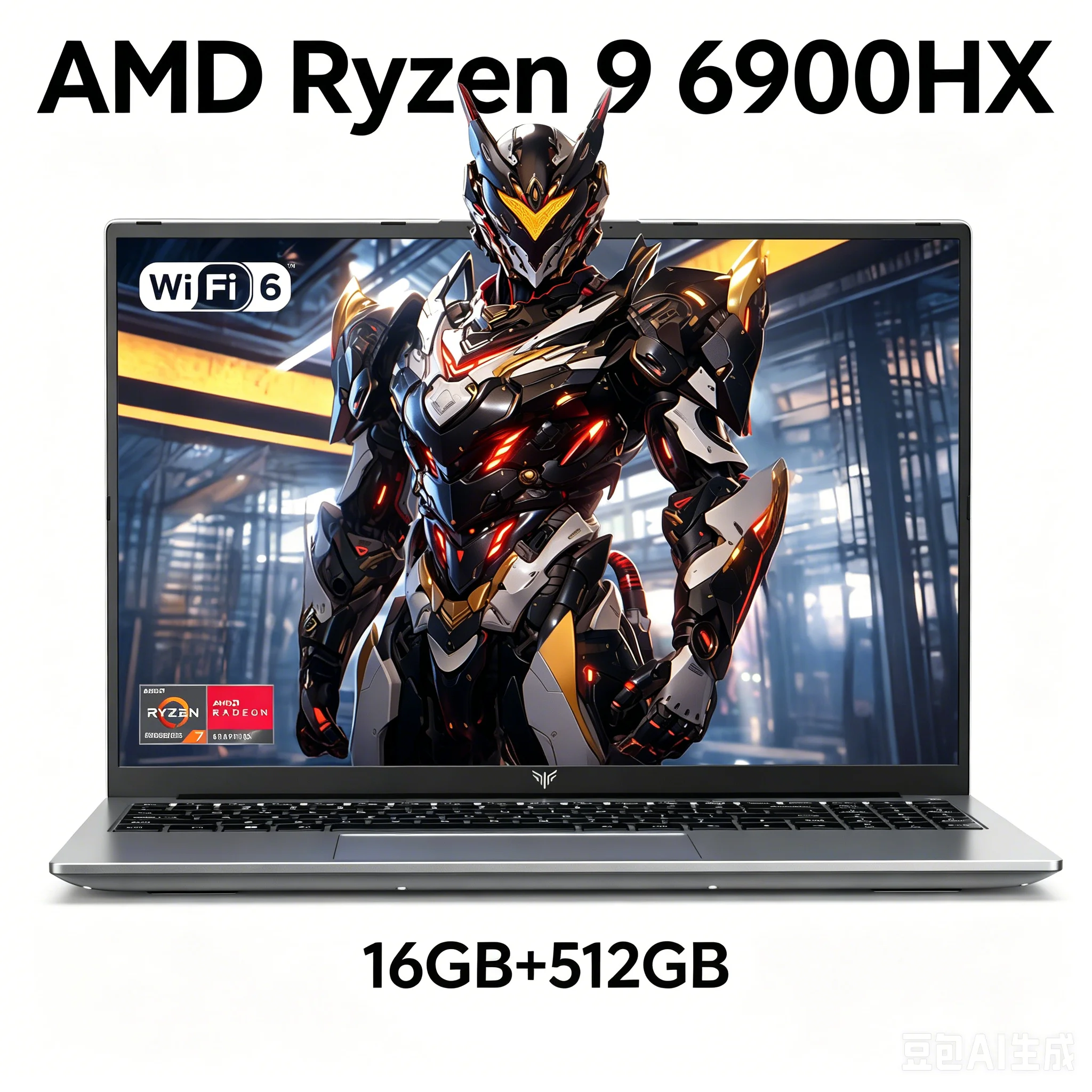 NIPOGI 16" FHD Laptop AMD Ryzen 9 6900HX Laptop 16GB LPDDR5 RAM 512GB SSD Backlit Keyboard Full-Featured Office Gamin Notebook