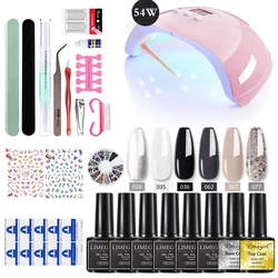 Quick Extension Gel Nail Polish Kit Semi-Permanent Manicure Finger Extension Nail Shape All for Nail Art Kit with Tools Poly UVG