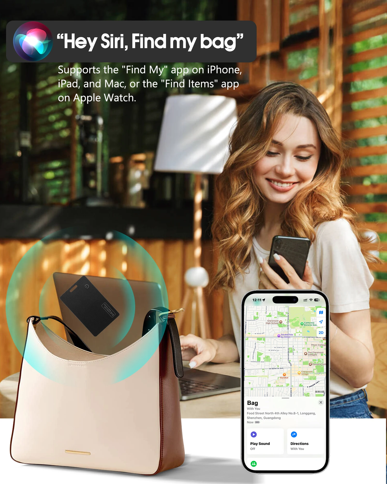 Etiqueta de Seguridad Bluetooth JSPTEC Basada en la Aplicación IOS Find My, Localizador Antipérdida con Sonido, Recordatorio de Mensajes, Alarma, Buscador de Llaves IOS