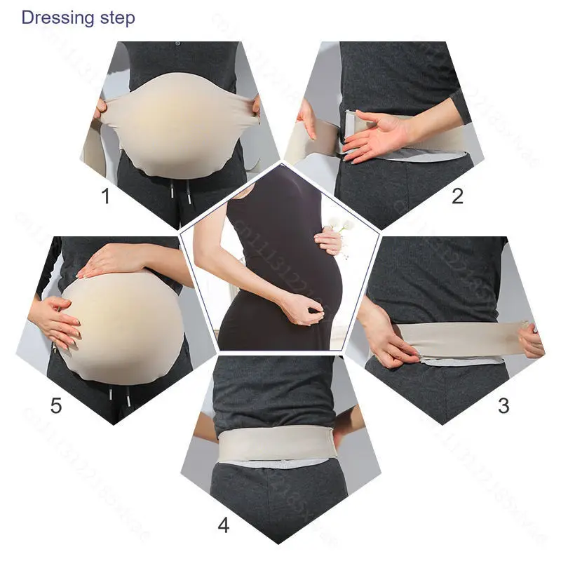 For Light Memory Sponge Fake Pregnancy Belly Prop, Neutral Cotton Breathable Simulation Tummy Cosplay Accessory
