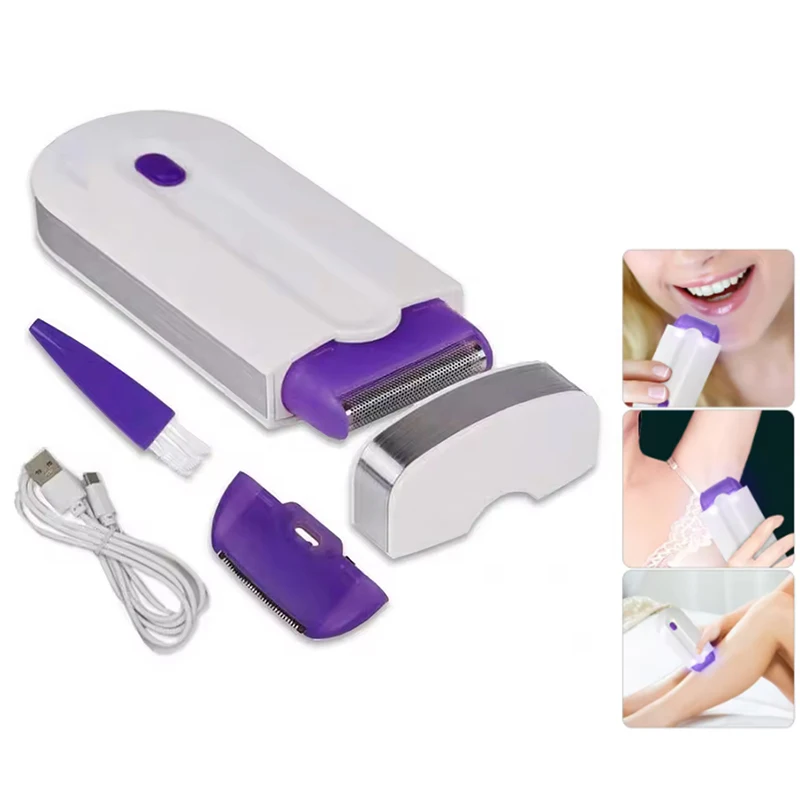 

Набор для безболезненного удаления волос, эпилятор с USB-зарядкой, для тела, лица, ног, зоны бикини, ручной триммер для женщин