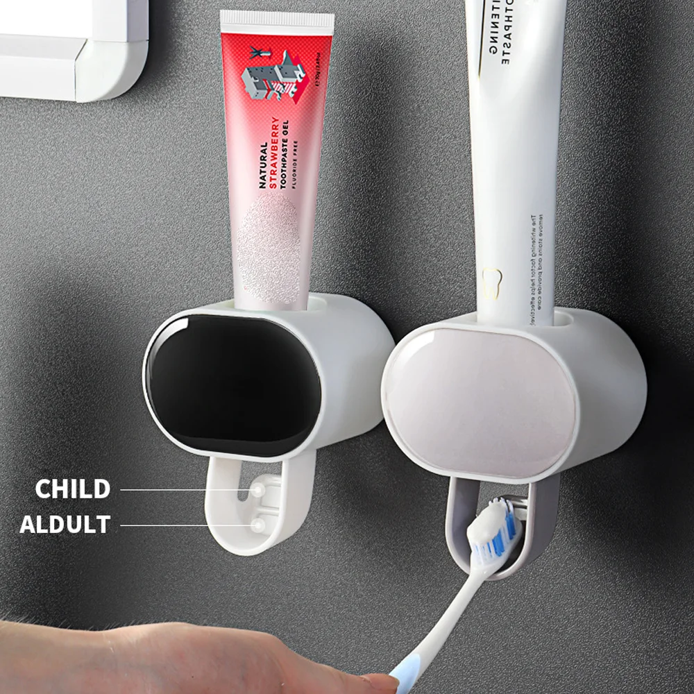 1PC Household Bathroom Toothbrush Rack, Tooth Cream Dispenser, Drop Squeeze, Toothpaste Dispenser, Suction Wall Squeezer