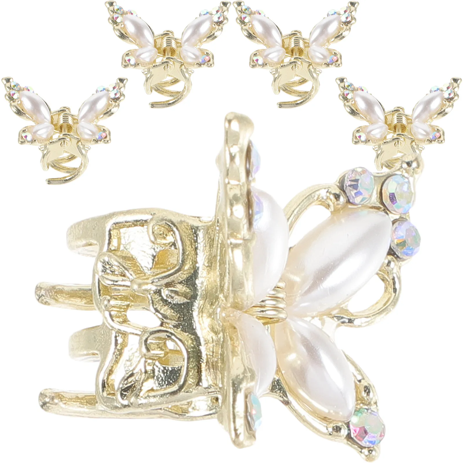 

5Pcs Small Butterfly Hair Clips for Women Alloy Hair Accessories Exquisite Colorful Styling Clips for Wedding Birthday Stage