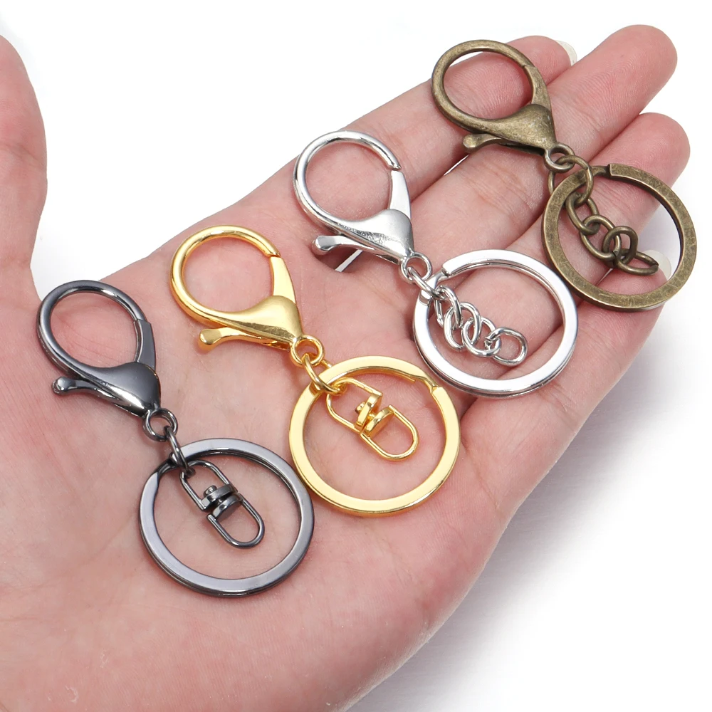 Lobster Clasp Key Hook Keyrings para fazer jóias, chaveiro, DIY