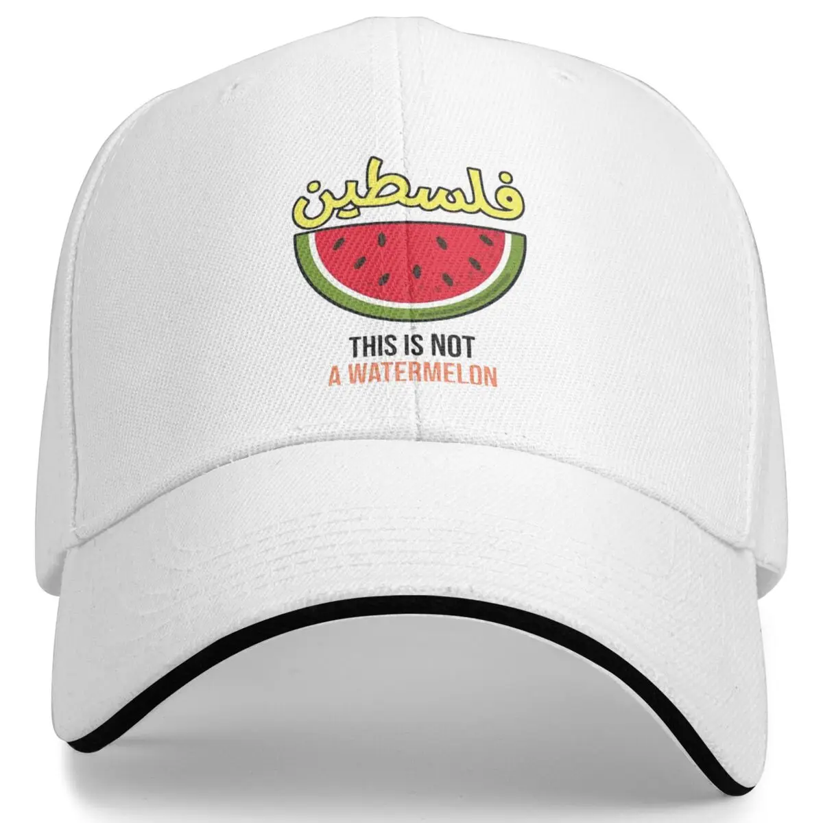 

This Is Not A Watermelon Baseball Caps Daily Headwear Women Men Magritte Watermelon Parody Sun Hat Adjustable Fit