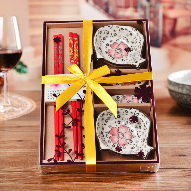 High-End Chinese Wind Ceramic Tableware Set Japanese Style Dishes with Gift Boxes Premium Sushi Set for Elegant Dining