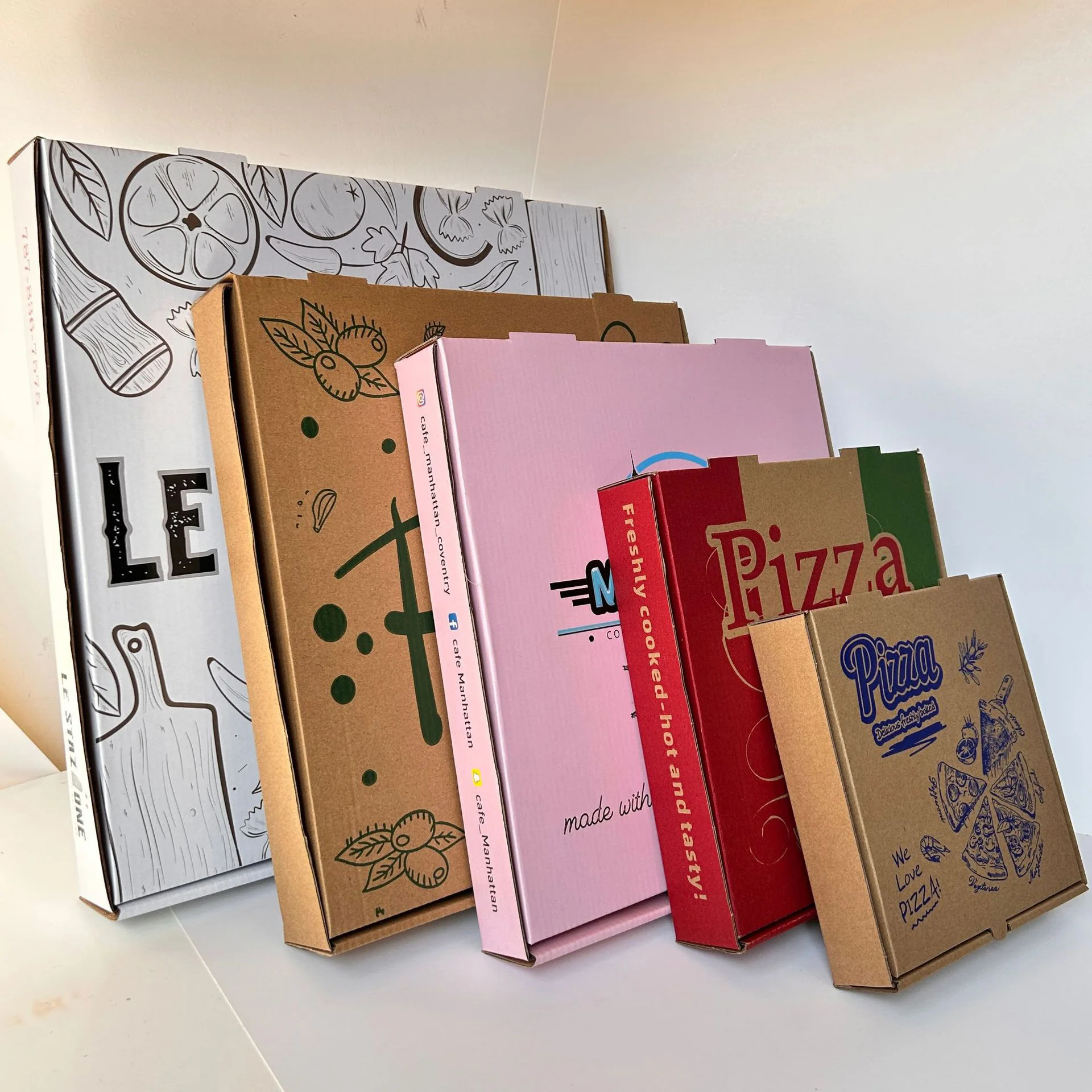500pcs 1000pcs Manufacturer-customized Pizza Boxes Thick Corrugated Pizza Boxes, Takeaway Baking Boxes with Custom Logos