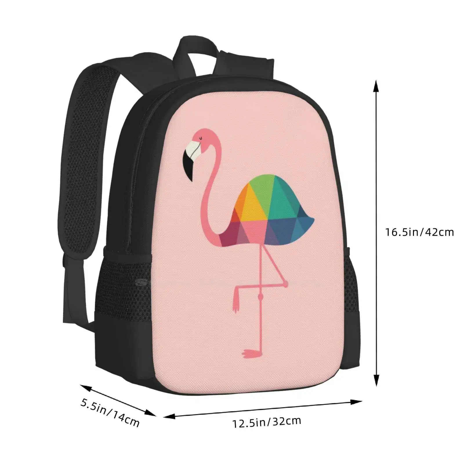 Mochila De flamenco arcoíris para hombres, mujeres, niñas, adolescentes, verano, Arco Iris, único, increíble, hermoso, encantador, lindo