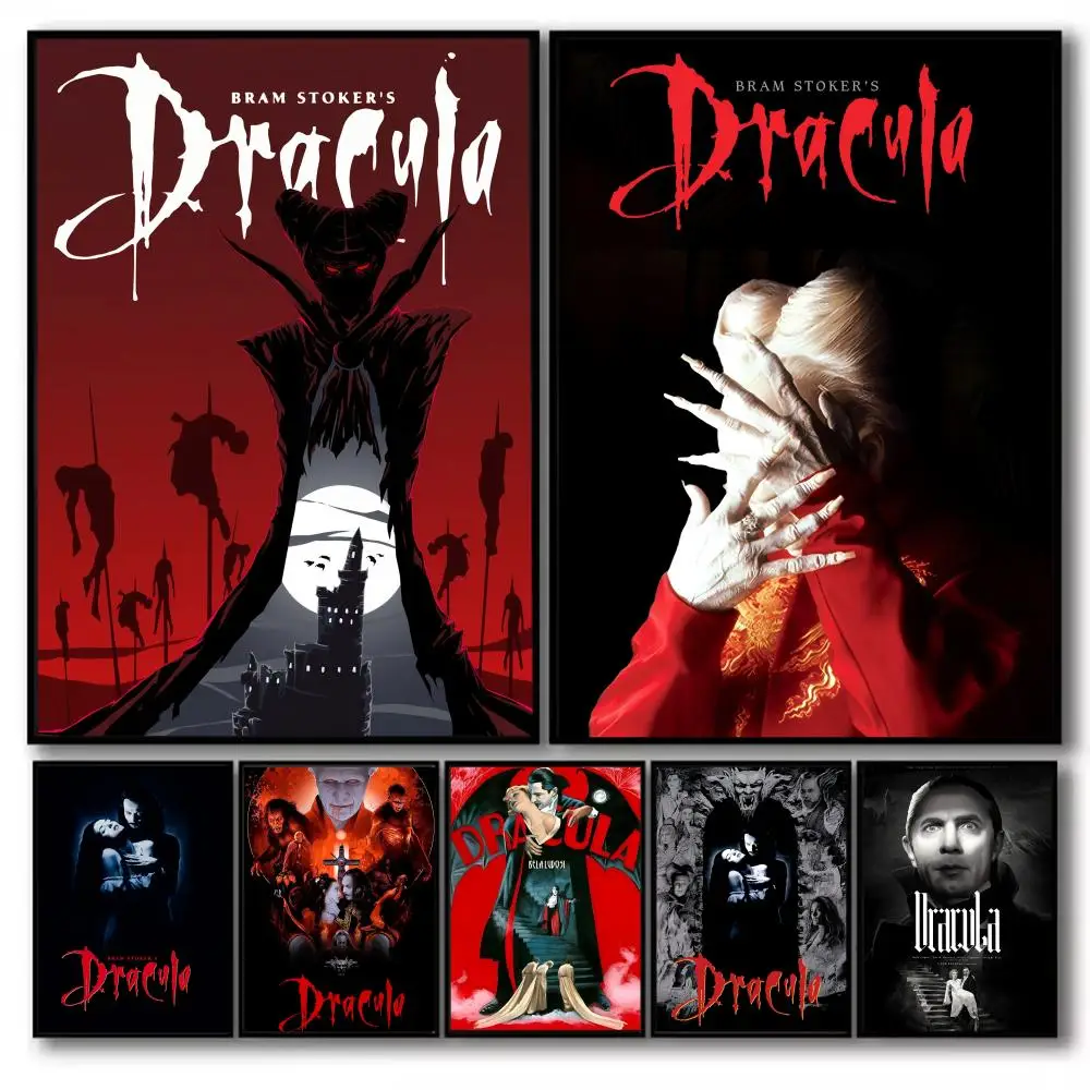 Retro Horrible Movie Dracula Poster 	Perfect Space Sticker Self Adhesive for Office Home Theater Wall Art Decor Fancy Gift