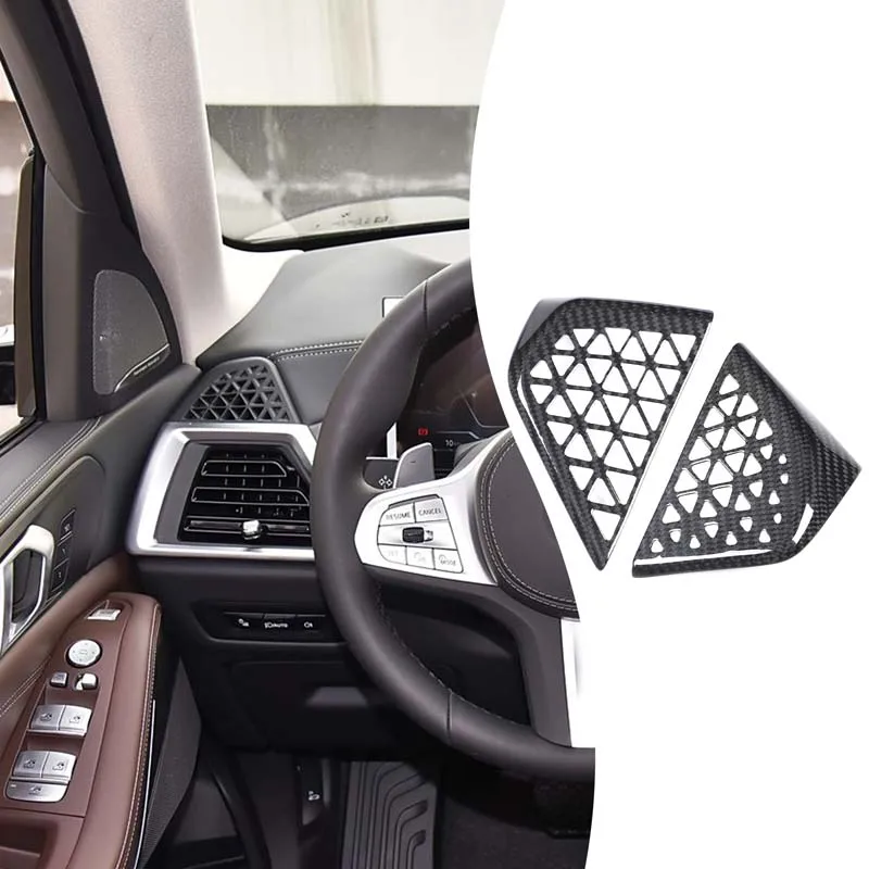 

2piece set Real carbon fiber For BMW X5 G05 X6 G06 X7 G07 2023+ car dashboard air outlet frame decorative sticker accessories