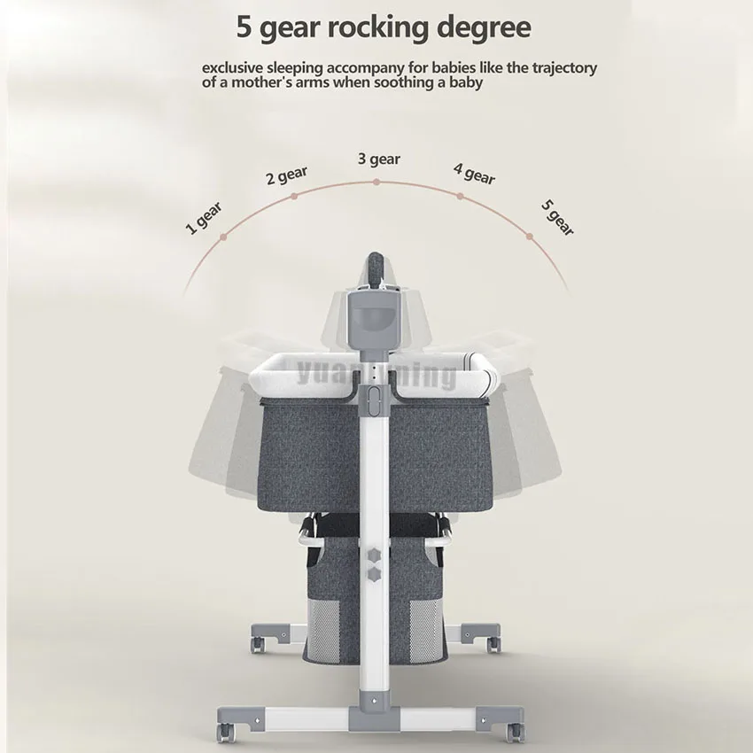 Baby Slaapbed Opgewaardeerd Op Afstand Elektrische Wieg 5 Versnelling Schommelbed Multifunctionele Pasgeboren Baby Bed Bed Slaapwieg