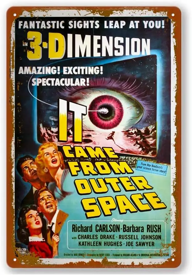 It Came From Outer Space Movie Poster Vintage Metal Tin Sign Home Cafe Bar Pub Wall Decor Gift 8x12 Inch