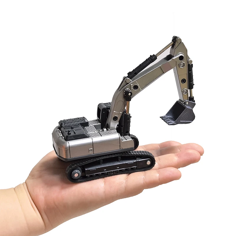 1:70 5 Styles Mini pelle perceuse Bulldozer jouets alliage ingénierie moulé sous pression véhicule de Construction gris pour enfants garçons cadeau