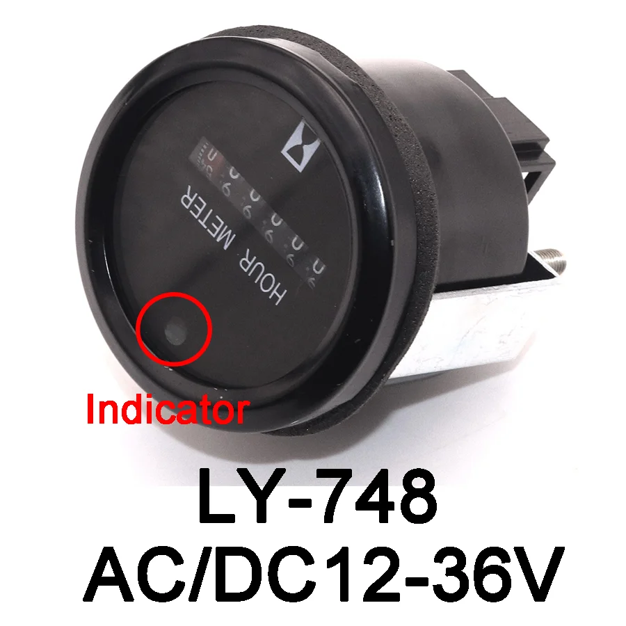 Wooeight Universal Hour Meter Time Counter Quartz Timer Hourmeter For Car Marine Boat Tractor Engine AC/DC12-36V AC100-250V
