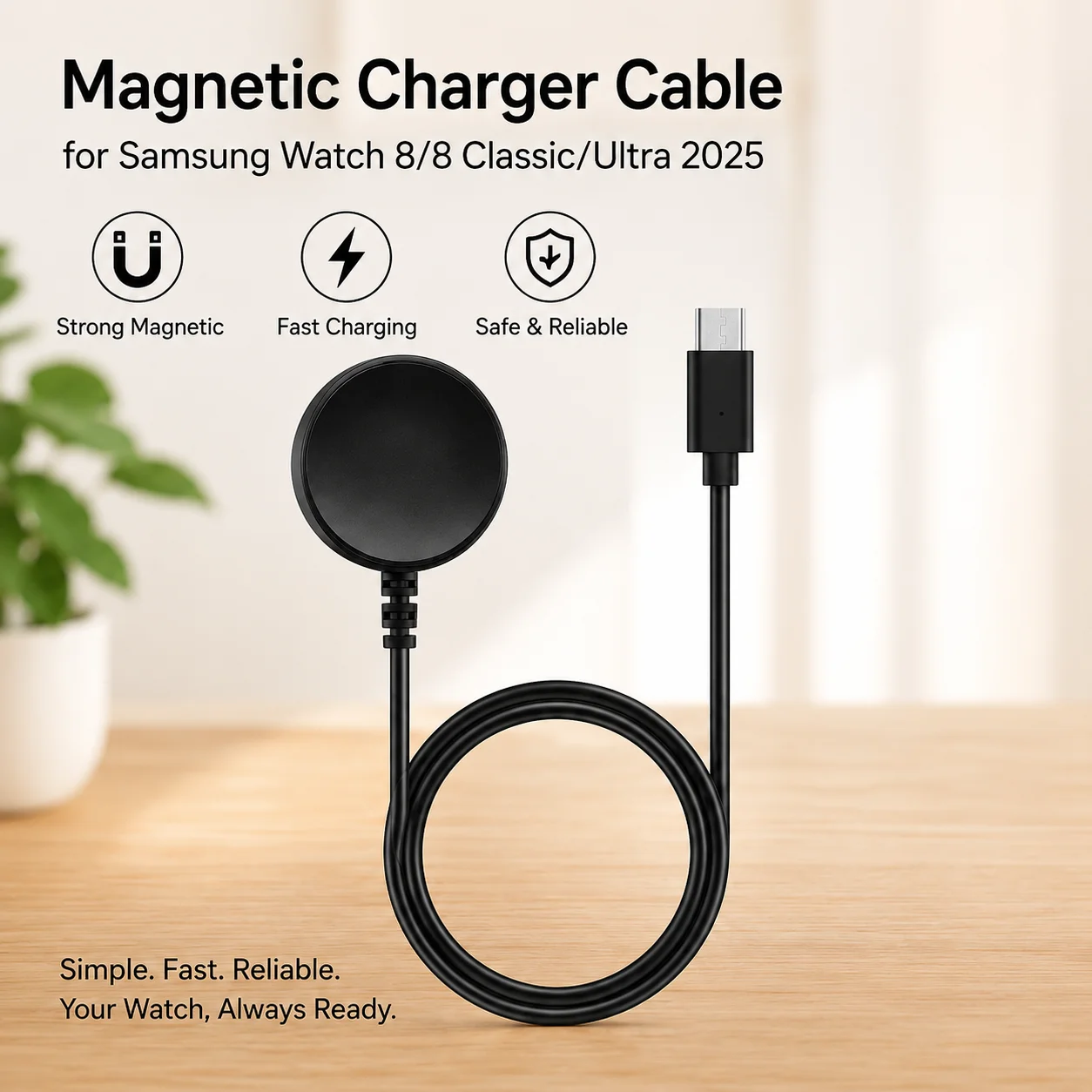 

For Galaxy Watch8/8 Classic/Ultra2025 Wireless Watch Charger Compatible Active 2/1 Gear Sport/S3 Portable Charging Station Dock