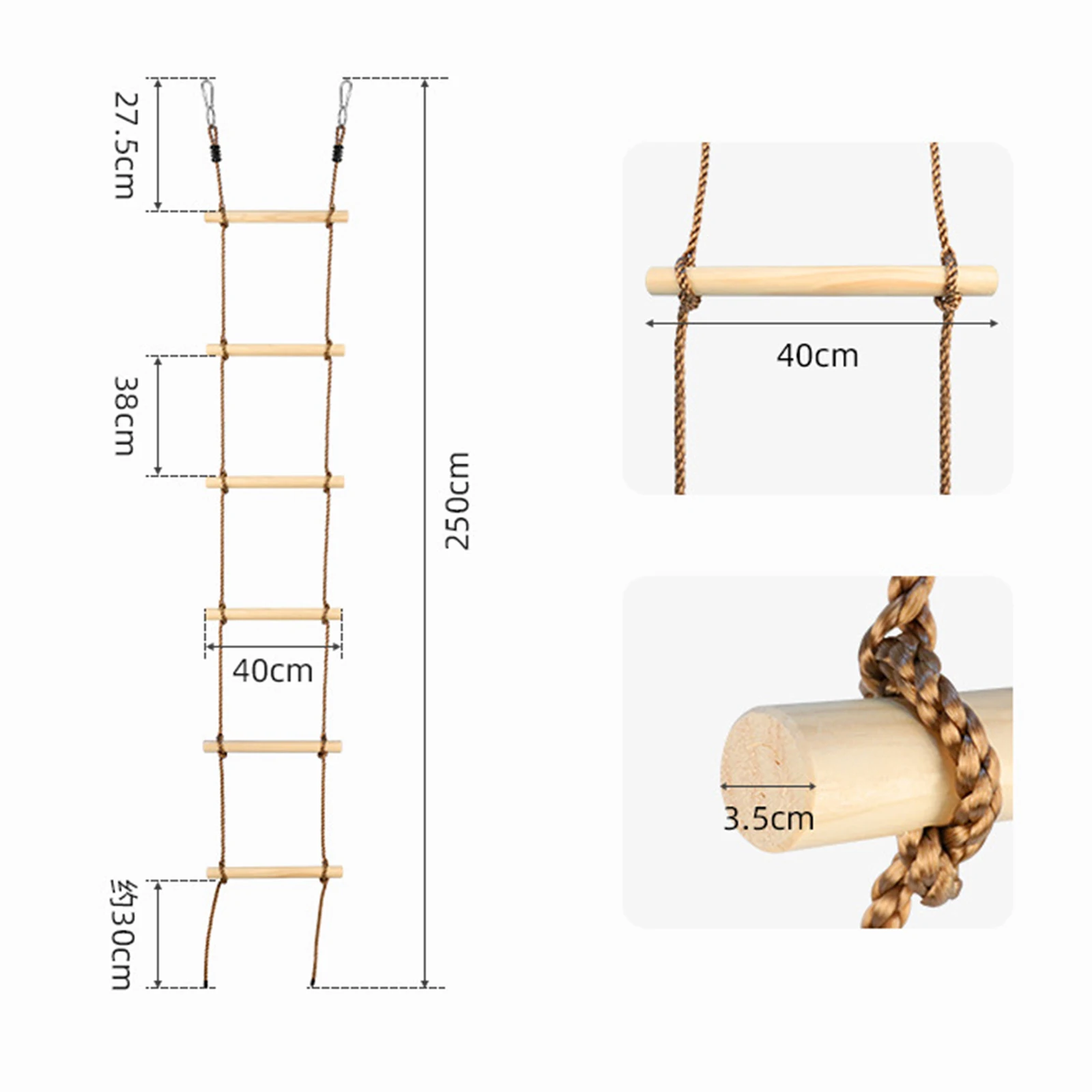 Kinderen Klimladder Hangend Touw Ladder Voor Diy Swingset Treehouse Speelkamer Park Speeltuin Schommel Set Klimmer Speelgoed Bijlagen