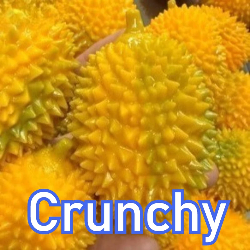 Handgemachter Knuspriger Quetschbarer Durian- und Drachenfrucht-Stressball, Quetsch-Fidget-Ball, ASMR Sensorisches Stressabbau-Spielzeug
