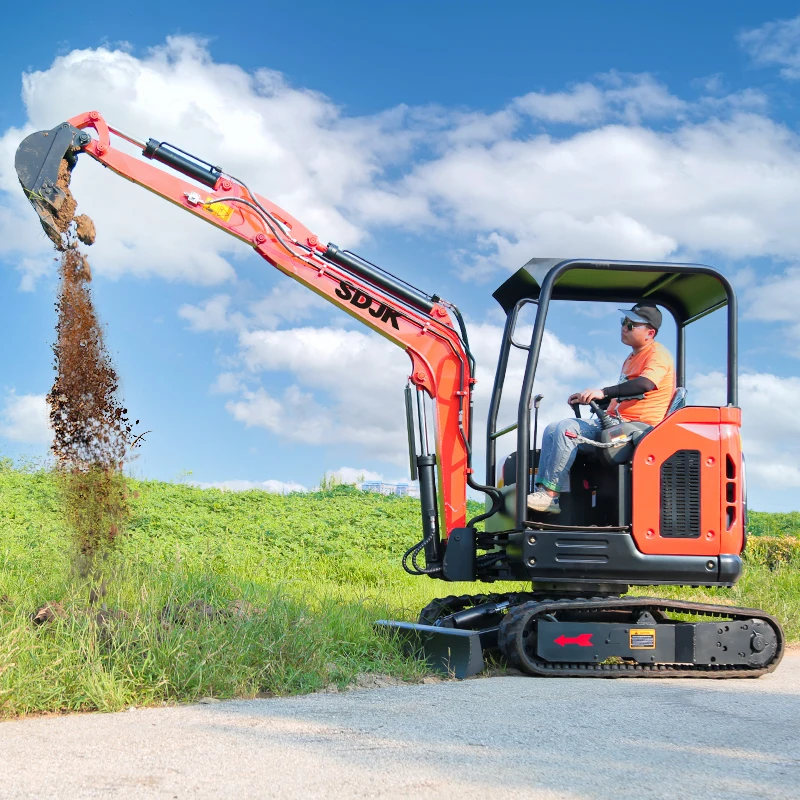 Mini Escavadeira Agrícola com Anexo, Mini Digger Multifuncional, Personalizável, Preço de Fábrica, 2,5 Toneladas