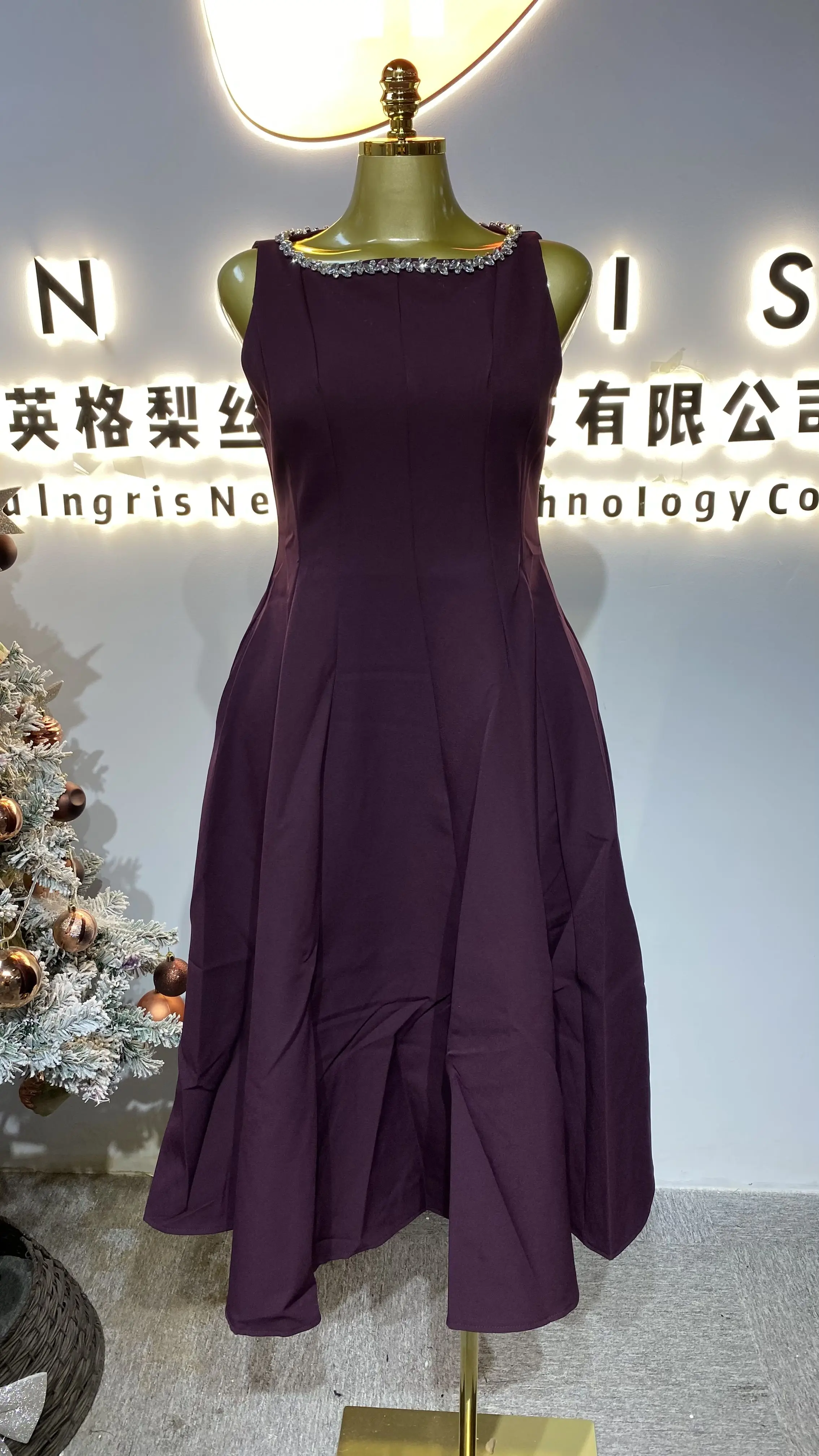 ملابس نسائية خريفية جديدة أنيقة وأنيقة، فستان طويل مثير بدون ظهر بقصة ضيقة، فستان بدون أكمام-GZXX293 #1