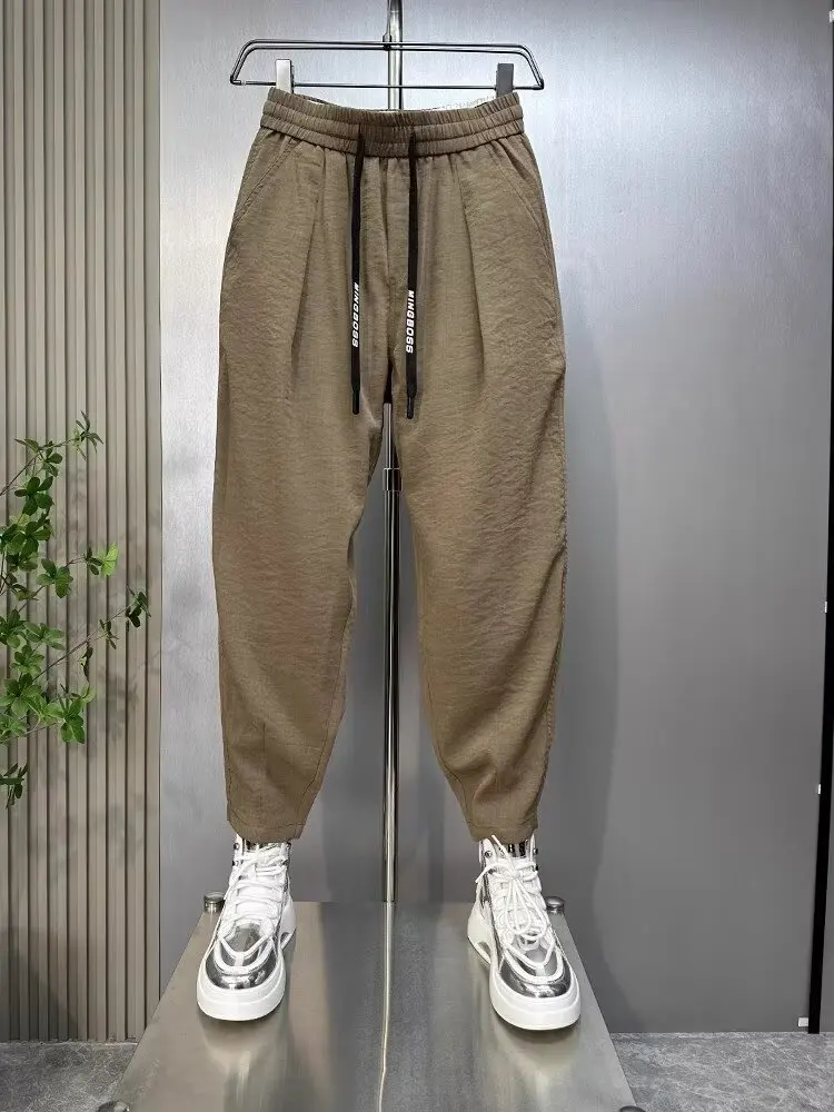 Pantalones bombachos para hombre, pantalón militar holgado con múltiples bolsillos, pantalones largos de moda Coreana de alta calidad para correr, 2024