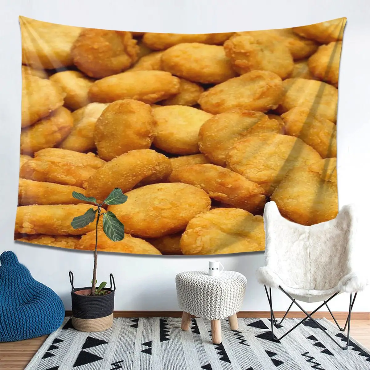 

Это мой человеческий костюм, я действительно куриный самородок, гобелен, украшение, художественные эстетические гобелены, домашняя настенная ткань, настенная подвеска