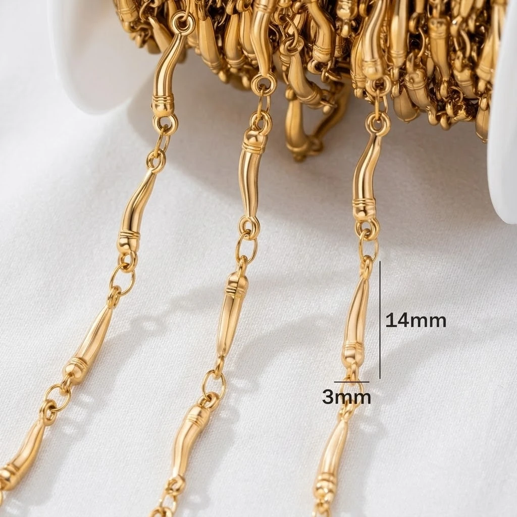 0,5 Meter/1 Meter Gold Seestern Delfin Schmuckkette Edelstahlkette Großpackung klobige Gliederketten für Halsketten Armbänder Bastelarbeiten – Detail 3