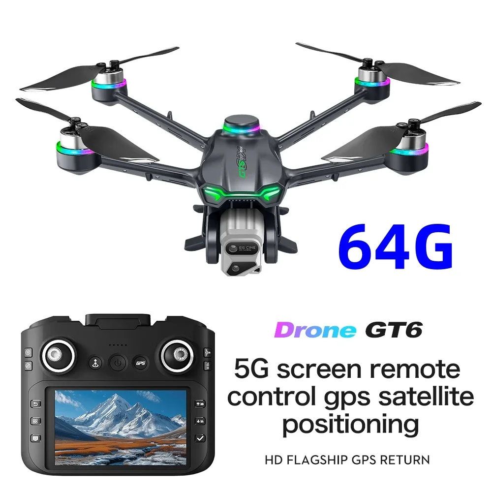 GT6 GPS Rc Drohne 8K HD Dual Kamera Elektrische Steuerung 5G Wifi Luftaufnahmen Hindernisvermeidung Bürstenlose GPS Drohne