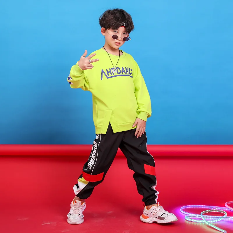 Hip Hop Kleidung Kinder Tanzkostüme Junge Mädchen Tops und Hosen Langarm Anzug Jazz Street Wear Kindertag Hip Hop Kostüme