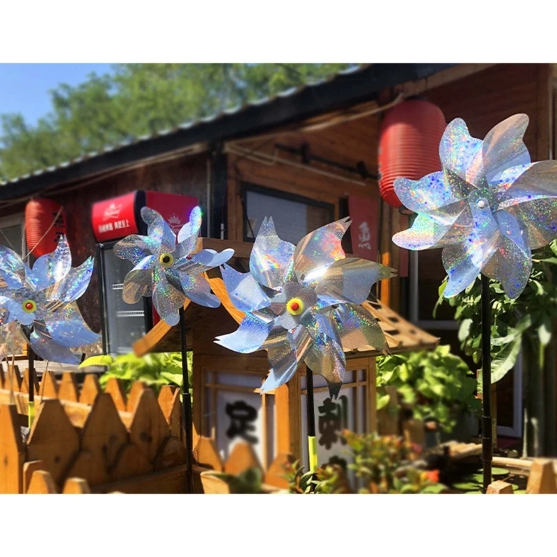 Pack of 10 Colorful Ornaments Wind Driven Bird Prevention Spinners to Enhancing Garden Aesthetic While Scare Birds high quality