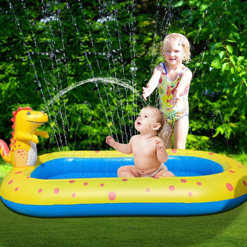 

Inflatable Dinosaur Fountain Pool Parent-Child Splash Indoor And Outdoor Swimming Pool Home Children'S Pool Swimming Accessories
