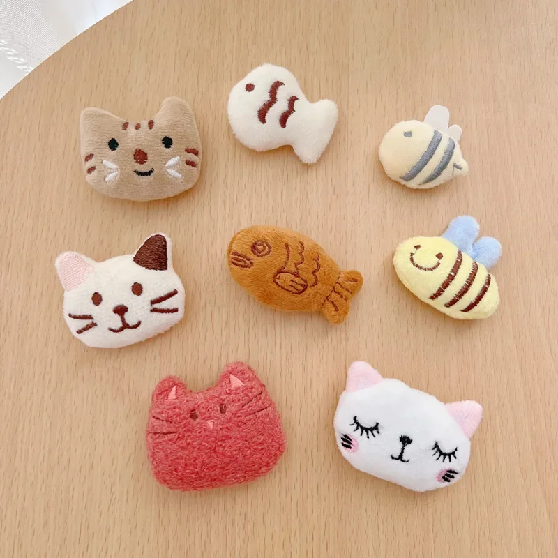 MPK Catmint Toys Cute Kitten, Taiyaki Fish, Bee Cartoon Plush Doll Small Cat Soft Toys (A8801)