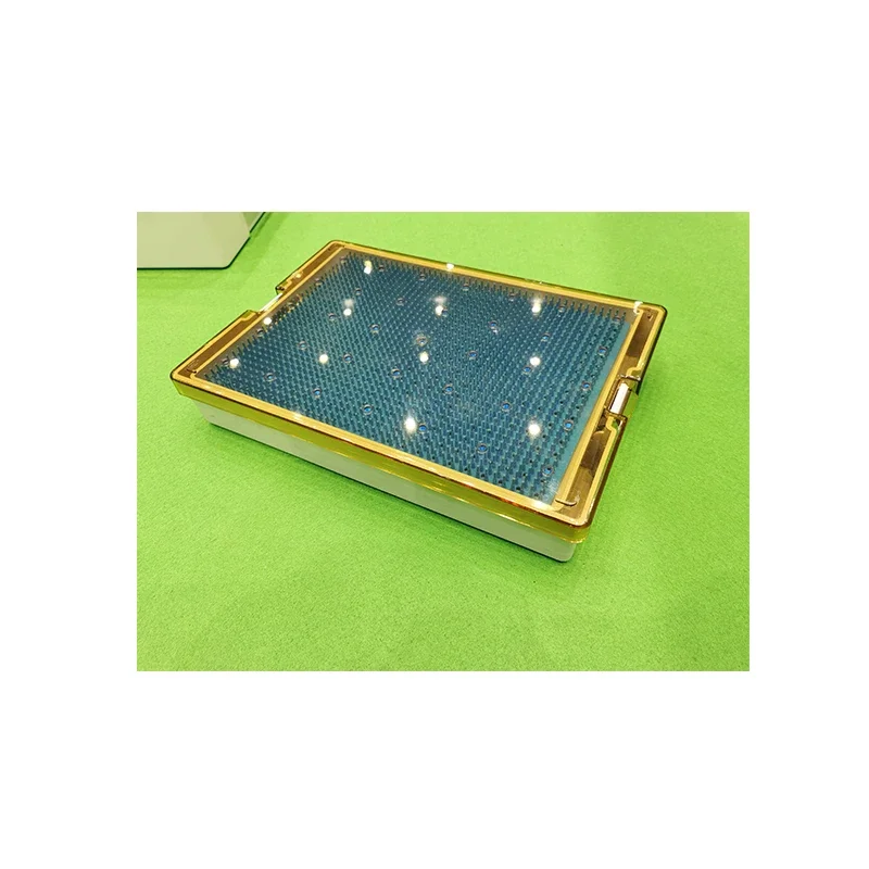 Factory sell high quality polymer PPSU plastic surgical instruments sterilization disinfection tray with silicon mat