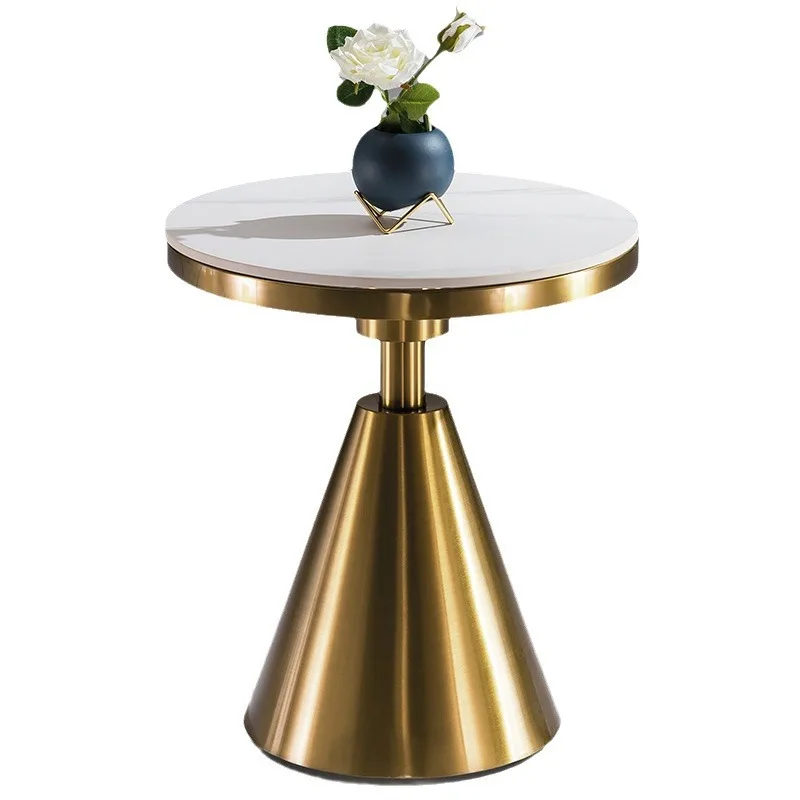 

Nordic, minimalist, slate, round, stainless steel, coffee table, simple, modern, light luxury, living room